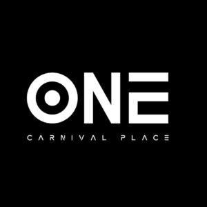 Logo de Eventario en negro y blanco con el texto "ONE CARNIVAL PLACE" en diseño moderno.