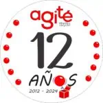 Novo logotipo de Eventario em formato de relógio para marcar 12 anos de celebração de eventos e teatro na Colômbia, destacando a história e a criação de eventos memoráveis ​​de 2012 a 2024.