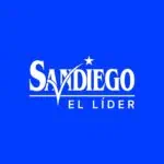 San Diego logo with a blue background, highlighting the brand's leadership in events and services in Colombia. Modern and professional design that represents confidence and leadership in the sector.