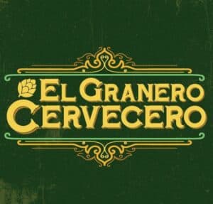 El Granero Cervecero logo, diseño vintage con letras en estilo artesanal, enfatizando cerveza artesanal y eventos cerveceros en Colombia, ideal para promocionar negocios de cerveza y eventos de cerveza artesanal.