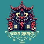 亚洲风格的传统龙面具纹身，适合主题酒吧，是哥伦比亚文化和纹身活动的理想之选。