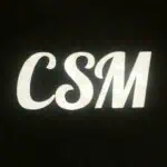 CSM logo on a black background, modern design for events and corporate branding. Perfect for corporate event promotions and brand marketing.