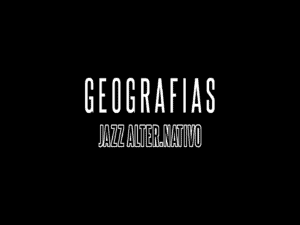 Affiche innovante pour des événements alternatifs de jazz et de géographie sur fond noir, promouvant la culture et la musique en Colombie.