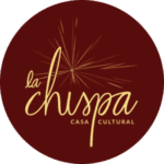 Decorative celebration spark with a red background and the La Chispa Cultural Centre logo, ideal for cultural events, festivals, and artistic demonstrations in Colombia.