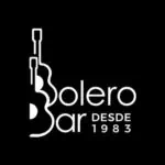 黑色电吉他，黑色背景上印有“Bolero Bar since 1983”字样。