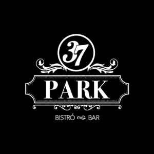 37 Park logo in vintage black and white design for a bar and bistro in Bogotá, Colombia, perfect for events and social gatherings with style and sophistication.