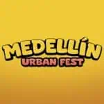 Logo Medellín Urban Fest aux couleurs vives, promouvant un événement culturel et urbain à Medellín avec une esthétique moderne et frappante, idéal pour les activités et les festivals de la ville.