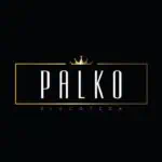 Palko Discoteca logo on a black background with white text and a gold crown to promote nightlife events in Bogotá.