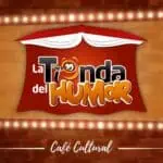 Comedy-Shop „La Tonda del Humor“ mit farbenfrohem Logo, Bühne und kultureller Café-Atmosphäre für Comedy-Events und Shows in Kolumbien.
