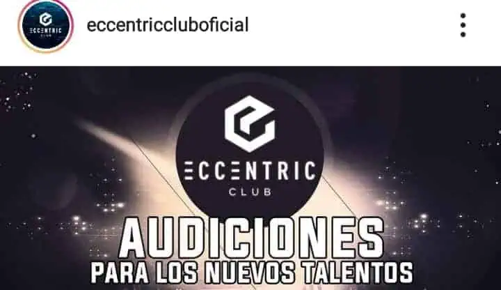 Auditions for new talent at Eccentric Club, an opportunity for emerging talent in the entertainment world, and exclusive events in Colombia.