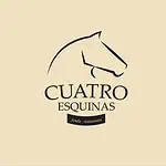 Cuatro Esquinas 餐厅标志的极简主义马匹图案，哥伦比亚食品和餐饮品牌的设计理念，高品质食品企业的标志。
