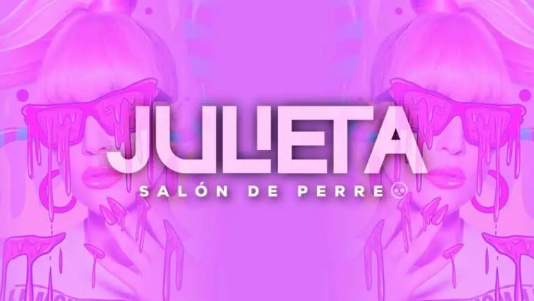 Juleta Salon de Perre 美容展的彩色宣传海报，采用数字格式，设计现代，元素醒目，文字以鲜艳的色彩和都市风格突出显示。