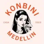 Logo design of Eventario with an illustration of a modern woman drinking a beverage, ideal for promoting events, nightclubs, parties, and entertainment in Medellín, Colombia.