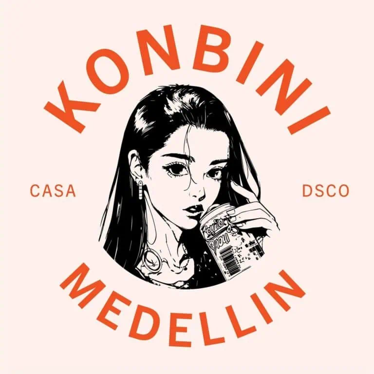 Logo design of Eventario with an illustration of a modern woman drinking a beverage, ideal for promoting events, nightclubs, parties, and entertainment in Medellín, Colombia.