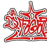 Urban graffiti event in street style, street art and youth culture, represented by an artistic design in red and black graffiti.