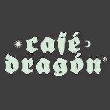 Café Dragón logo en estilo moderno y oscuro, representando la marca para eventos y promociones.
