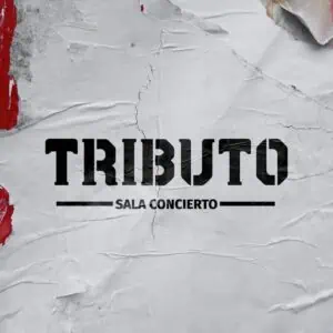 Tribuoto-concert in een zaal, een poster voor een muzikaal evenement op een gekreukelde papieren achtergrond met een stedelijke en moderne stijl, ideaal voor het promoten van live-evenementen en concerten in Bogotá.