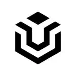 标识 Eventario 黑色等距风格。