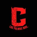 E con llamas rojas y negras, logo de evento en Las Palmas, que representa energía y pasión para eventos y experiencias memorables.