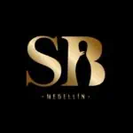 SIB Medellín 标志采用优雅的金色设计，黑色背景，代表着高品质的活动和会议。