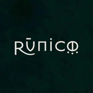 Un logo runique sur fond sombre, symbole d'innovation et de créativité pour les événements et les marques en Colombie. Un design moderne et élégant, idéal pour l'identité visuelle des entreprises et des événements professionnels.