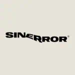 Sineror logo, a black graphic design with a distorted text effect for visual branding of events and promotions.