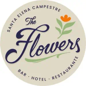 Design floral e de logotipo para um bar, hotel e restaurante em Santa Elena Campestre, uma imagem elegante e natural para a promoção de eventos e serviços na Colômbia.