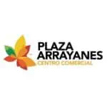 Plaza Arrayanes Shopping Center logo with leaf and flower in vibrant colors, ideal for promoting shopping centers and events.