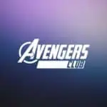 Logo Avengers Club sur un fond dégradé de tons violets et noirs, représentant un club sur le thème des super-héros, idéal pour les événements et les communautés de fans des Avengers et de Marvel.
