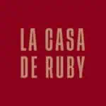 Ruby's House, book cover image, with a red background and gray text, depicting a literary or cultural work in an artistic setting.
