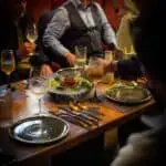 在哥伦比亚举行的专属社交聚会上，与朋友和同事在优雅的氛围中享用美食和饮品，体验社交活动的精彩。