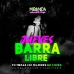 Open bar on Thursdays for the first 100 women, no cover charge, at a jungle event, with terms and conditions. Enjoy the best party with music and a great atmosphere into the night.