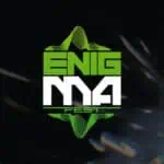 ENIG MYA 4 Festival, a music and technology event in Colombia, features a modern and vibrant logo, ideal for promoting music festivals and events in the country.