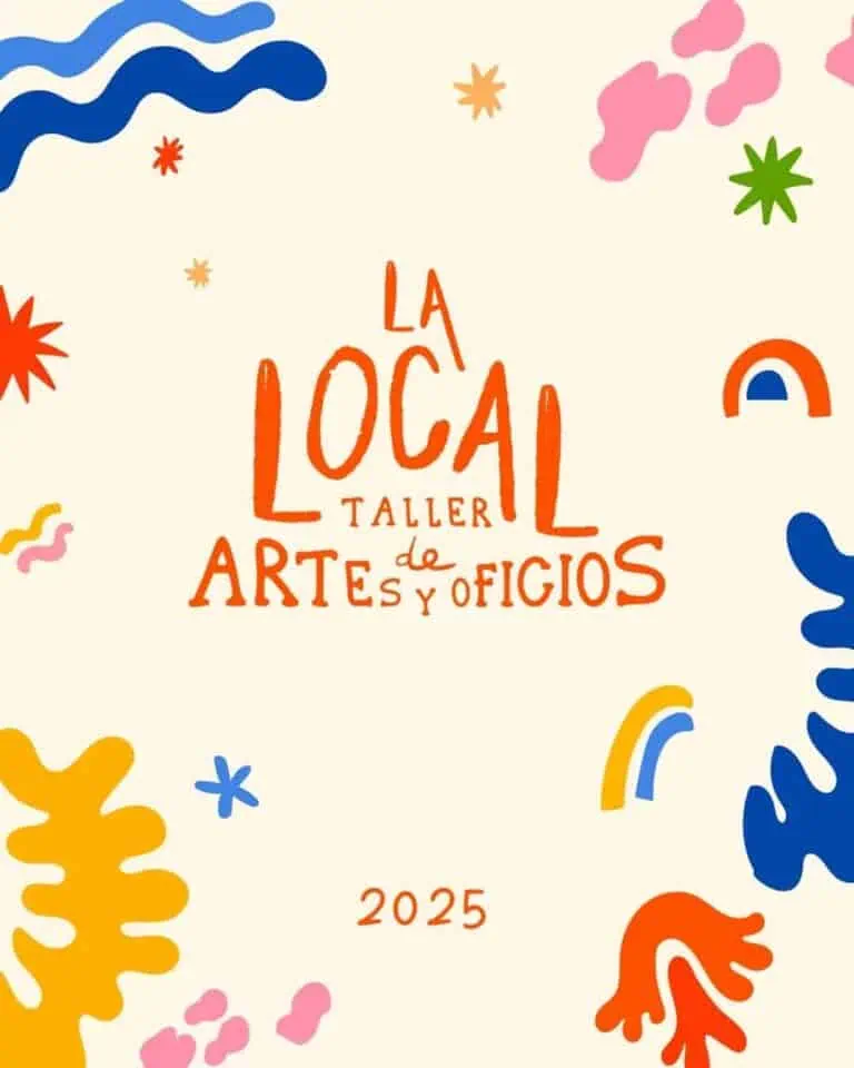 艺术与手工艺，La Local Arts and Crafts Workshop 2025 的创意活动工作坊。色彩缤纷、欢快的设计，旨在推广哥伦比亚的文化活动和艺术工作坊。