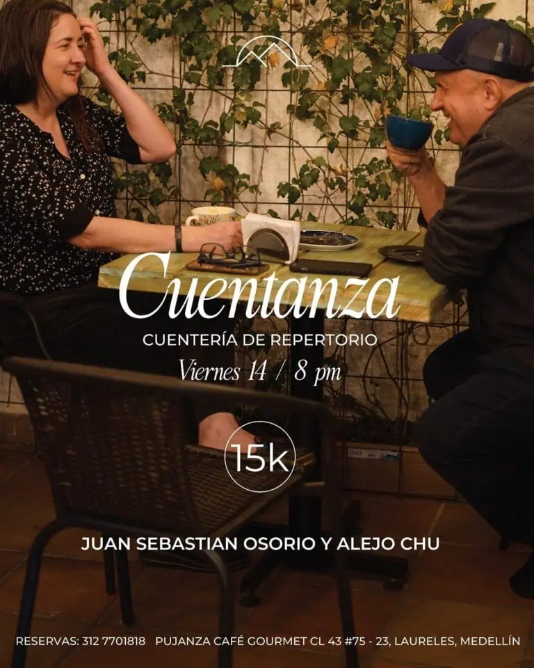 在 Cuentanza 享受社交和文化活动，这是最好的剧院咖啡馆。 Laureles每周五晚上 8 点，麦德林，音乐和良好的氛围。