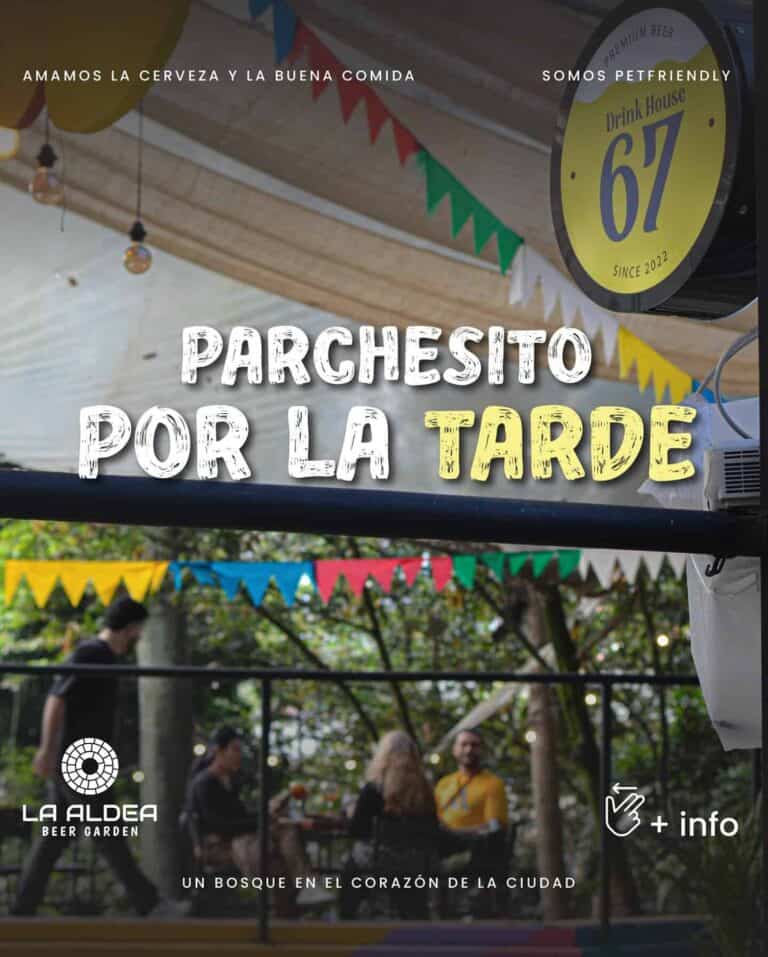 Disfruta de una tarde en ParcheSITO en La Aldea Beer Garden, un espacio en el corazón de la ciudad con buena comida y cerveza artesanal, rodeado de naturaleza y ambiente relajado, perfecto para compartir con amigos.