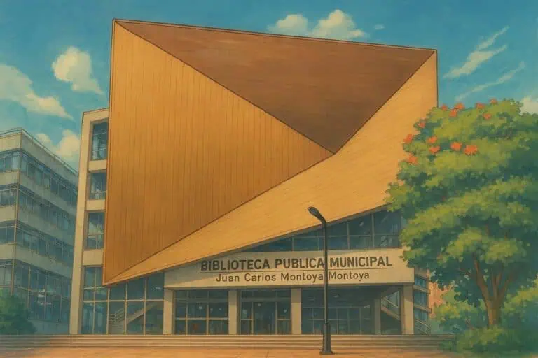 胡安·卡洛斯·蒙托亚市立公共图书馆是一座位于城市环境中的现代化彩色建筑，是哥伦比亚举办文化活动和社区活动的理想场所。