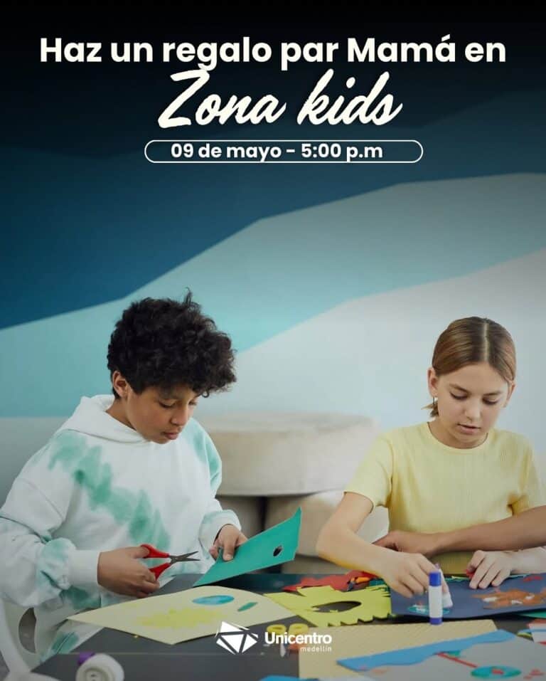 Creatividad infantil en la zona kids de Eventario en Medellín, actividades de manualidades, arte y diversión para niños en evento especial 09 de mayo a las 5:00 p.m.