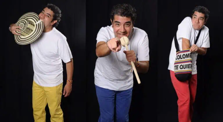 Fun at Colombian cultural events themed around fandango and popular culture, featuring fun characters and traditional accessories, promoting identity and cultural celebration.