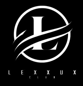 Lexus Club logo en diseño minimalista en negro y blanco, símbolo elegante para evento, automóviles de lujo y automovilismo, marca de prestigio y exclusividad.