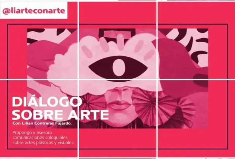Dialogue sur l'art avec Lilian Contreras Fajardo, une discussion artistique et visuelle lors d'un événement d'art contemporain en Colombie.
