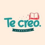 Té Creo Library with logo and open book, designed to promote reading and cultural activities in bookstores and educational spaces in Colombia.