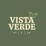 VISTA VERDE PLAZA 标志，绿色背景，生态可持续发展活动，推广城市绿地和健康生活方式。