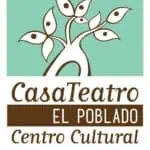 文化概念树，树叶呈眼睛状，黑白相间，背景为绿松石色，象征着 CasaTeatro 的文化和社区。 El Poblado.