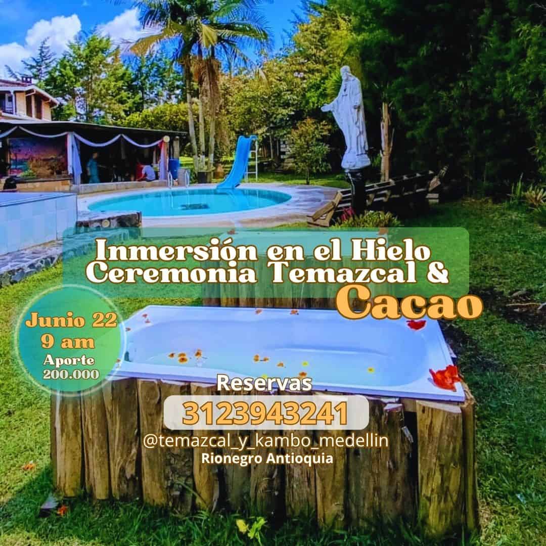 Relajación en aguas termales con ceremonia de cacao y hielo en Rionegro, Antioquia. Disfruta de una experiencia única de bienestar en un entorno natural, con opción de reserva y participación en eventos temáticos.