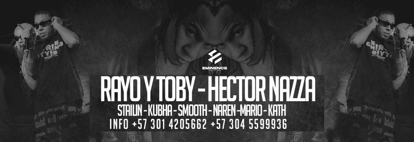 Concierto de reggaetón con Rayo y Toby - Hector Nazza en Bogotá, artistas como Stalin, Kubha, Smoot, Naren, Mario, Kath en evento musical de música urbana en vivo.