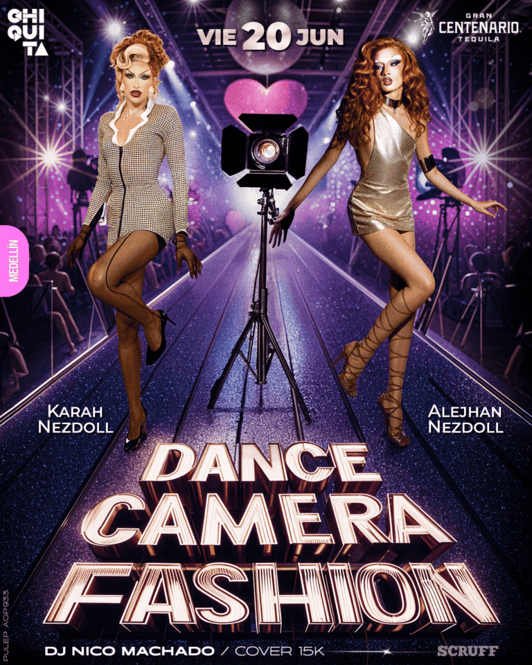 Espectáculo de moda y baile con modelos disfrazadas en pasarela iluminada, en un evento de fashion style y dance, con detalles de luces, escenario y producción profesional, ideal para promoción en eventos y moda.