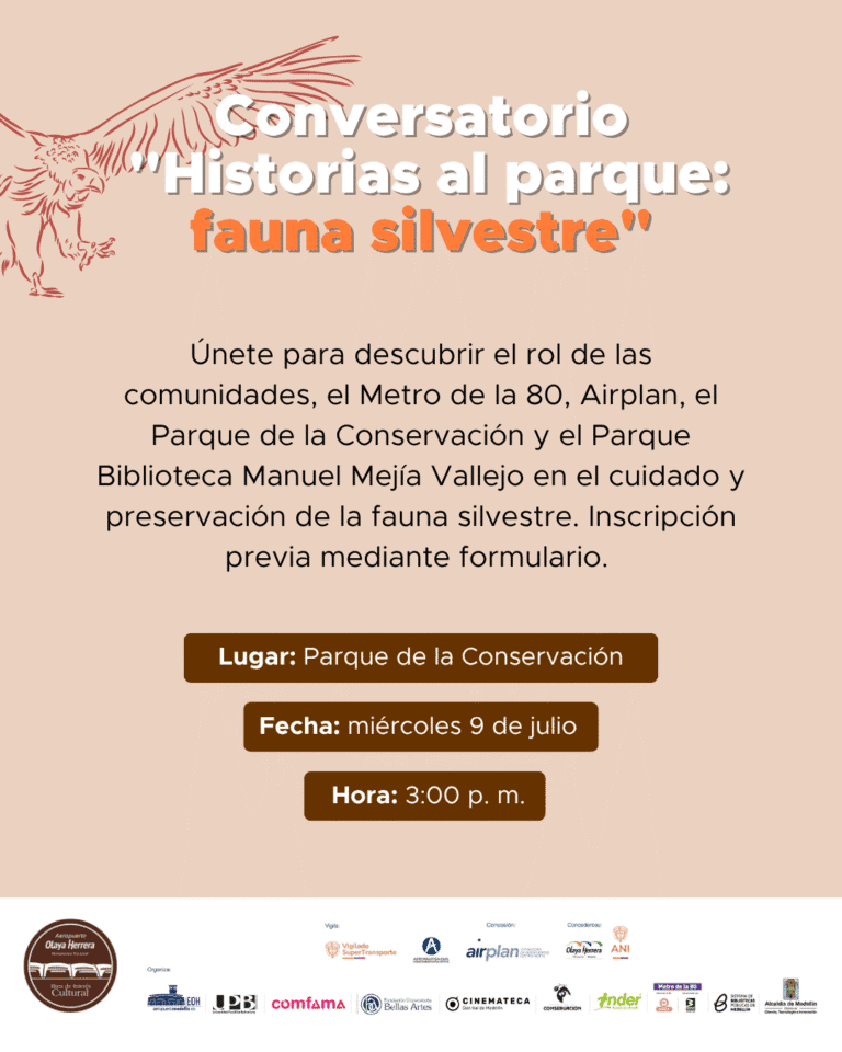 Jornada sobre conservación de fauna silvestre en parques y comunidades en Medellín, evento para amantes de la naturaleza, biodiversidad y protección del medio ambiente. Entrada previa con formulario.