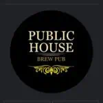 “Public House Brew Pub”的公共标志，设计优雅现代。