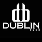 Logo du Dublin Club dans un design minimaliste en noir et blanc, idéal pour les événements nocturnes, les fêtes et les clubs en Colombie, mettant en valeur la vie nocturne, la musique et le divertissement.